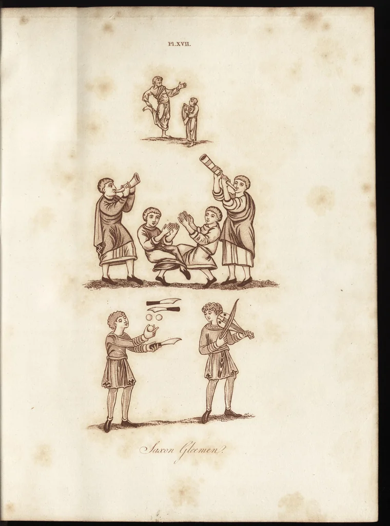 An illustration from Glig-gamena angel-deod, or, The sports and pastimes of the people of England : including the rural and domestic recreations, May-games, mummeries, pageants, processions, and pompous spectacles, from the earliest period to the present time : illustrated by engravings selected from ancient paintings in which are represented most of the popular diversions, 1810, leaf 256
