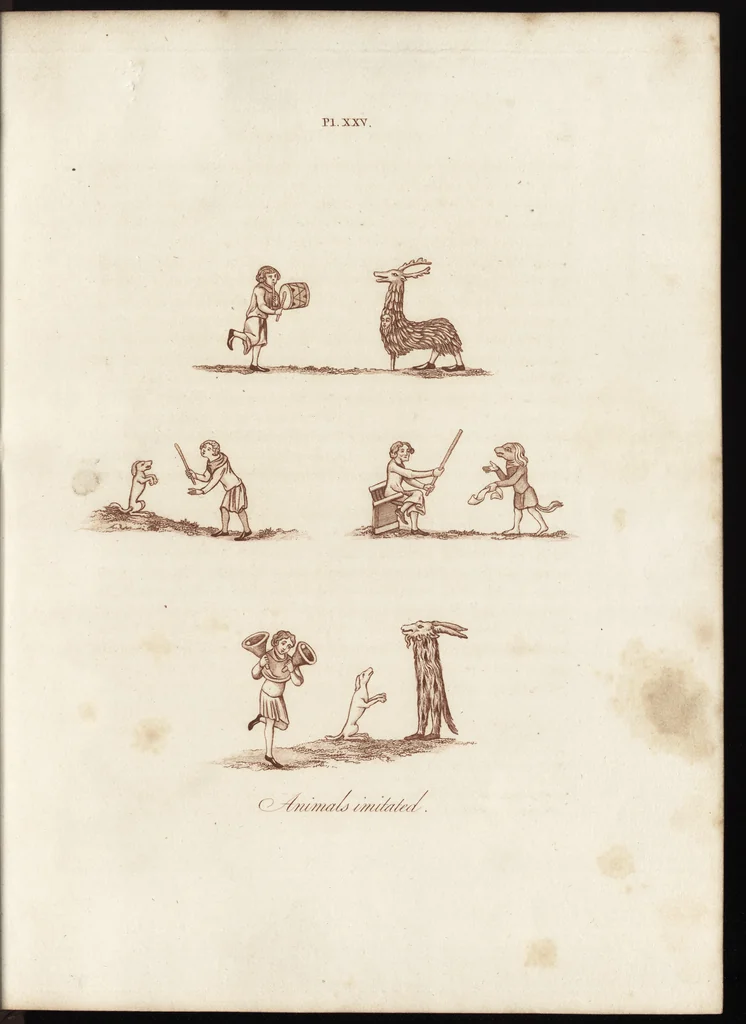 An illustration from Glig-gamena angel-deod, or, The sports and pastimes of the people of England : including the rural and domestic recreations, May-games, mummeries, pageants, processions, and pompous spectacles, from the earliest period to the present time : illustrated by engravings selected from ancient paintings in which are represented most of the popular diversions, 1810, leaf 340