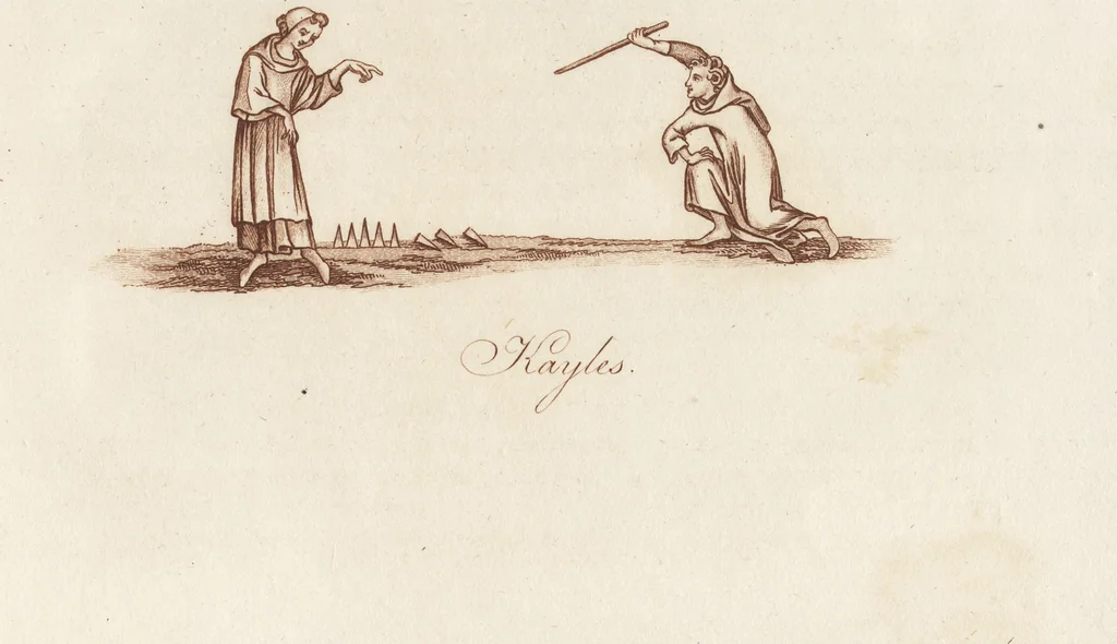 An illustration from Glig-gamena angel-deod, or, The sports and pastimes of the people of England : including the rural and domestic recreations, May-games, mummeries, pageants, processions, and pompous spectacles, from the earliest period to the present time : illustrated by engravings selected from ancient paintings in which are represented most of the popular diversions, 1810, leaf 360