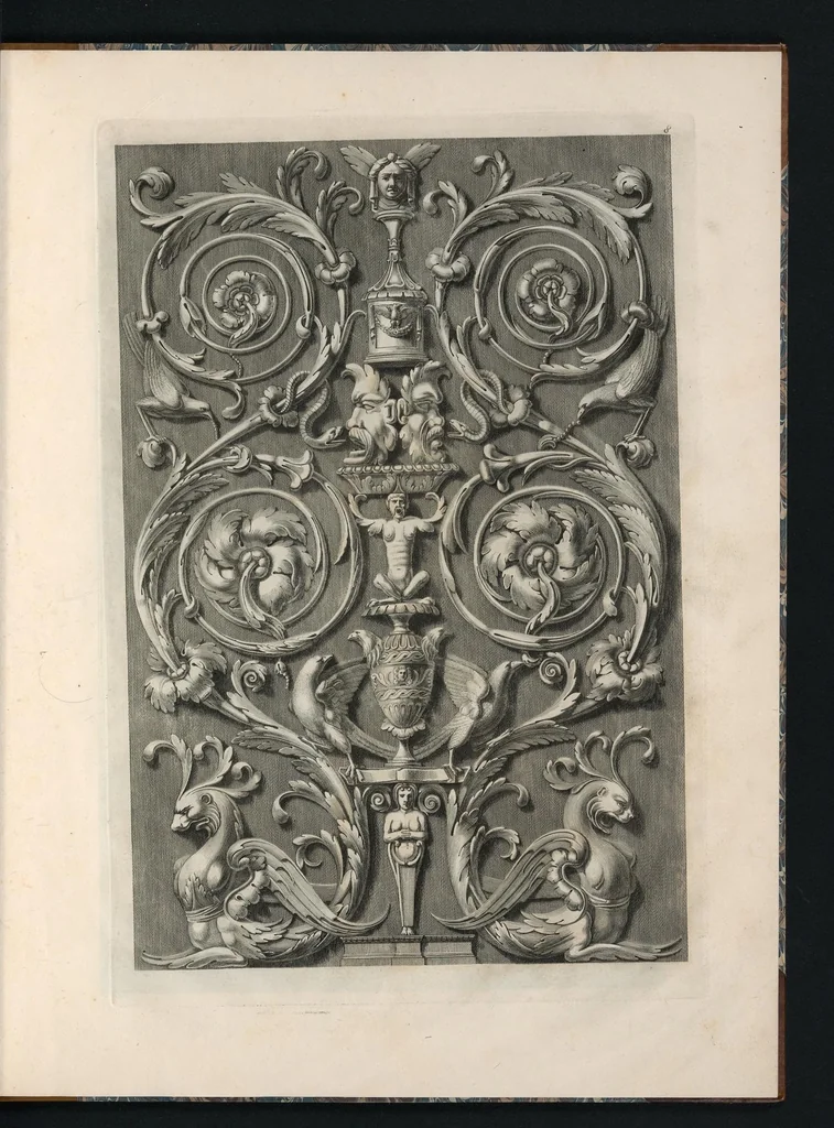 An illustration from Ornati d'invenzione di Raffaele Sanzio di Urbino esistenti nel coro di S. Pietro in Perugia : in numero venti rami, 1811, leaf 20