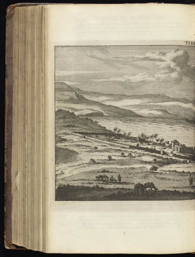 An illustration from Reizen van Cornelis de Bruyn, door de vermaardste deelen van Klein Asia, de eylanden Scio, Rhodus, Cyprus, Metelino, Stanchio, &c., mitsgaders de voornaamste steden van Aegypten, Syrien en Palestina : verrijkt met meer als 200 kopere konstplaaten, vertoonende de beroemdste landschappen, steden, &c. alles door den autheur selfs na het leven afgetekend, 1698, leaf 589