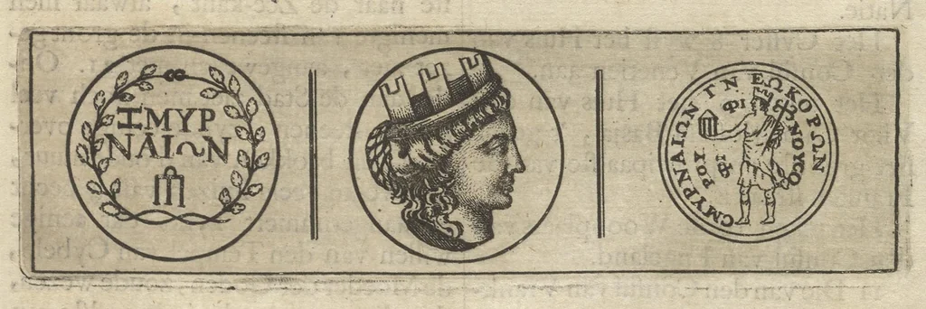 An illustration from Reizen van Cornelis de Bruyn, door de vermaardste deelen van Klein Asia, de eylanden Scio, Rhodus, Cyprus, Metelino, Stanchio, &c., mitsgaders de voornaamste steden van Aegypten, Syrien en Palestina : verrijkt met meer als 200 kopere konstplaaten, vertoonende de beroemdste landschappen, steden, &c. alles door den autheur selfs na het leven afgetekend, 1698, leaf 62