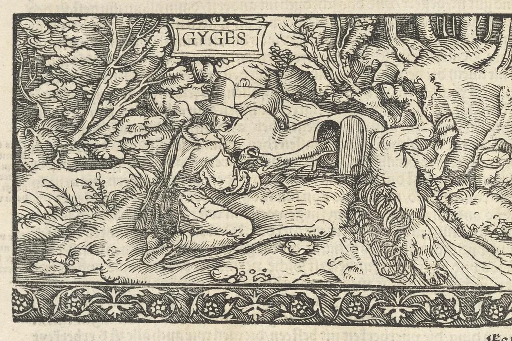 An illustration from Officia M.T.C. : ein Bůch, so Marcus Tullius Cicero der Römer, zů seynem Sune Marco, von den tugentsamen Ämptern vnd Zůgehörungen, eynes wol vnd rechtlebenden Menschen, 1531, leaf 155