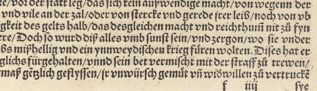 An illustration from Der fürtrefflich griechisch Geschichtschreiber Herodianus, den der hochgelert Angelus Politianus inn das Latein, vnd Hieronymus Boner in nachuolgend Teütsch pracht : wellicher Herodianus von Marco Elio Antonino Philosopho an, vntz auff Gordianum den jüngern römischen Keysern, vnnd jrer Regierung, die sich wunderbarlich zůtragen, geschriben hat, 1531, leaf 76
