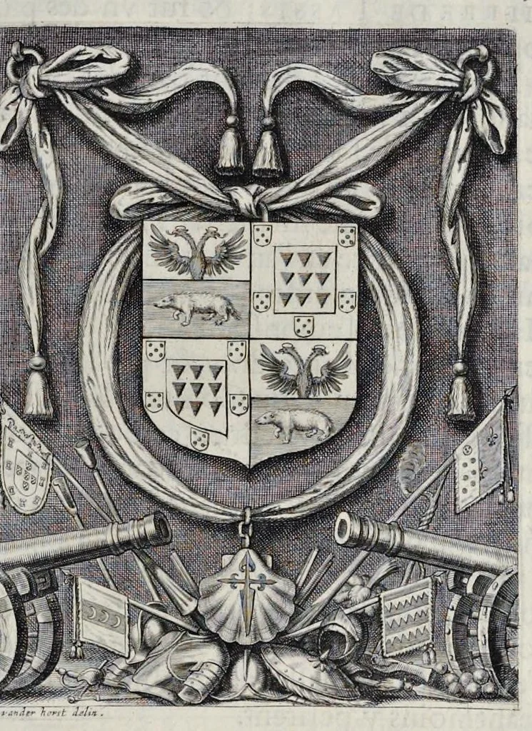 An illustration from Les marques d'honneur de la maison de Tassis, 1645, leaf 224
