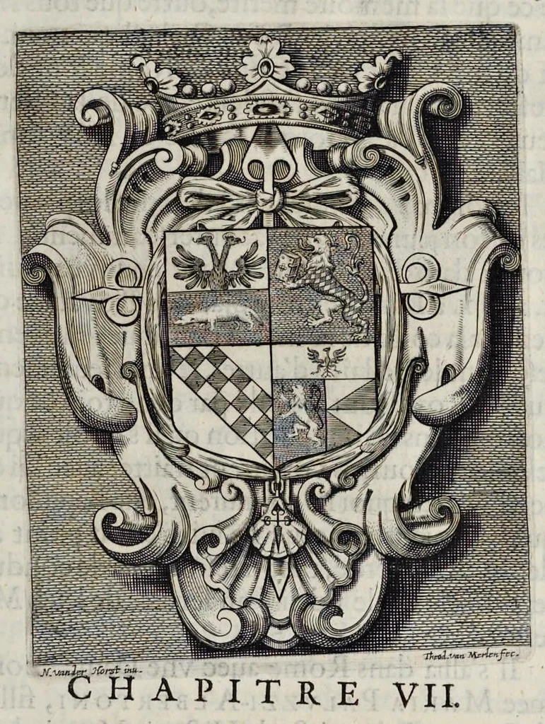 An illustration from Les marques d'honneur de la maison de Tassis, 1645, leaf 268