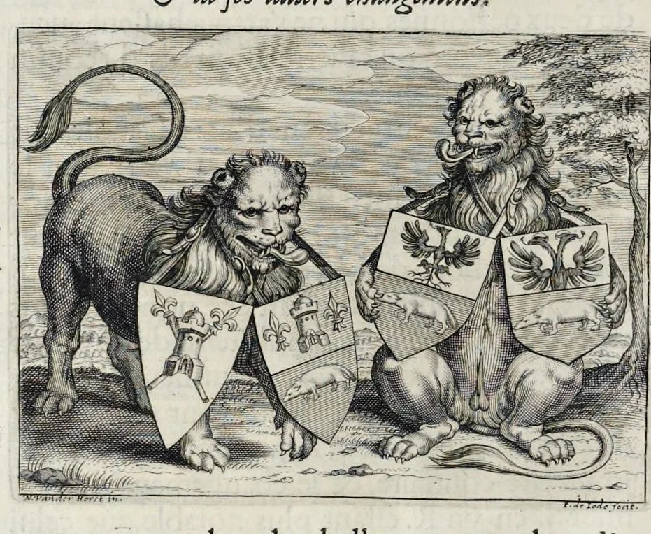 An illustration from Les marques d'honneur de la maison de Tassis, 1645, leaf 43