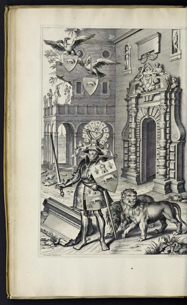 An illustration from Les marques d'honneur de la maison de Tassis, 1645, leaf 59