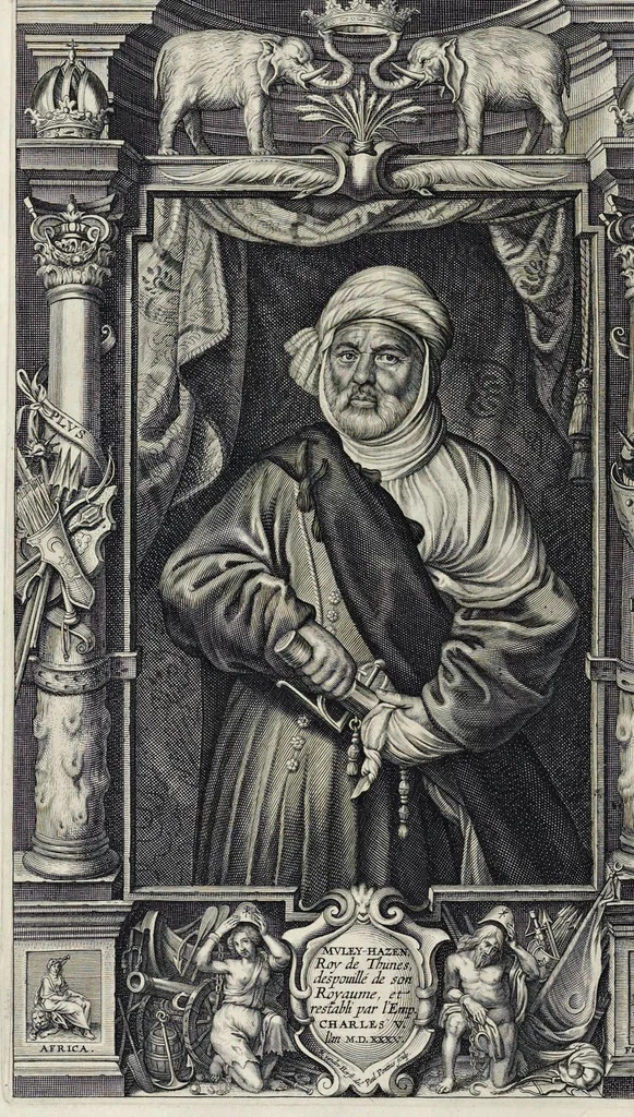 An illustration from Les marques d'honneur de la maison de Tassis, 1645, leaf 95