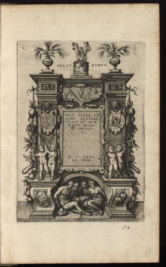 An illustration from Arcus aliquot triumphal et monimenta victor. classicae : in honor. inuictissimi ac illustriss. Iani Austriae, victoris non quieturi, 1572, leaf 10