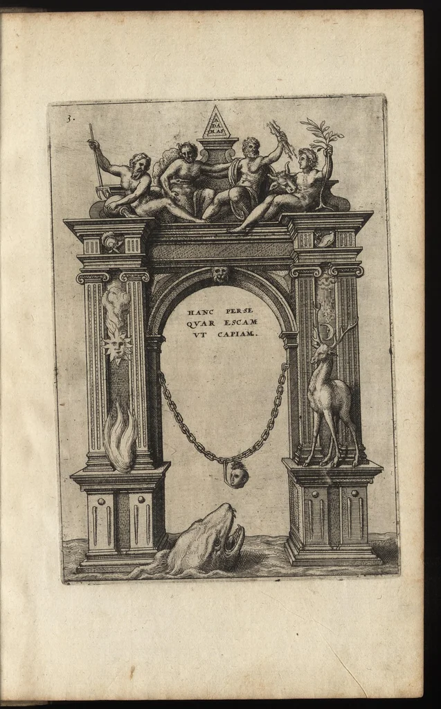An illustration from Arcus aliquot triumphal et monimenta victor. classicae : in honor. inuictissimi ac illustriss. Iani Austriae, victoris non quieturi, 1572, leaf 14