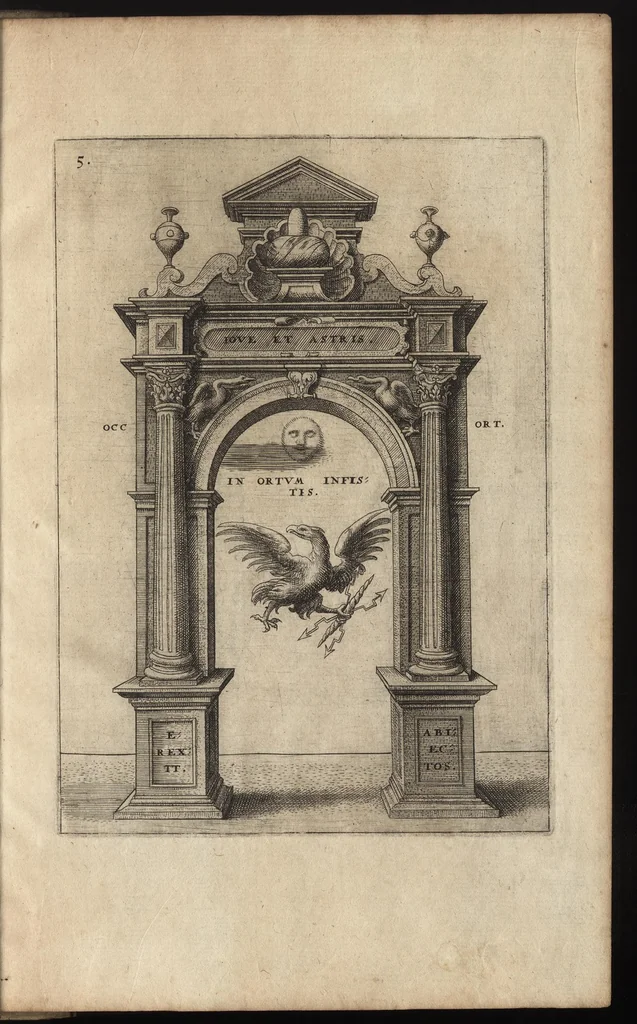 An illustration from Arcus aliquot triumphal et monimenta victor. classicae : in honor. inuictissimi ac illustriss. Iani Austriae, victoris non quieturi, 1572, leaf 18