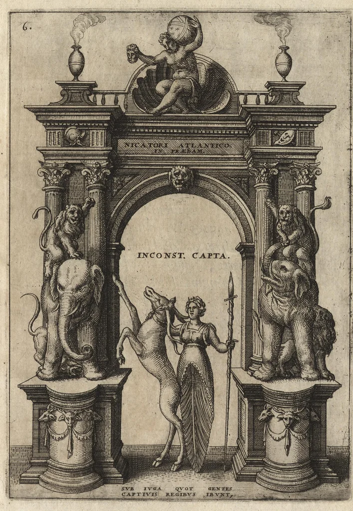 An illustration from Arcus aliquot triumphal et monimenta victor. classicae : in honor. inuictissimi ac illustriss. Iani Austriae, victoris non quieturi, 1572, leaf 20