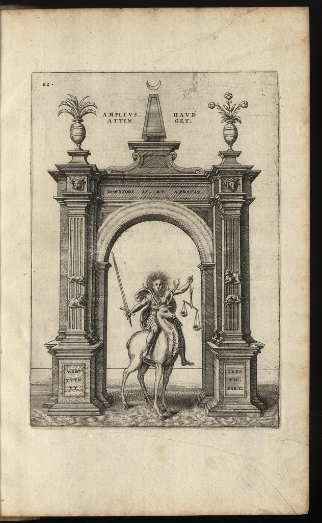 An illustration from Arcus aliquot triumphal et monimenta victor. classicae : in honor. inuictissimi ac illustriss. Iani Austriae, victoris non quieturi, 1572, leaf 32