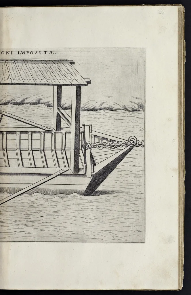 An illustration from Machinae novae Favsti Verantii siceni, 1595, leaf 140