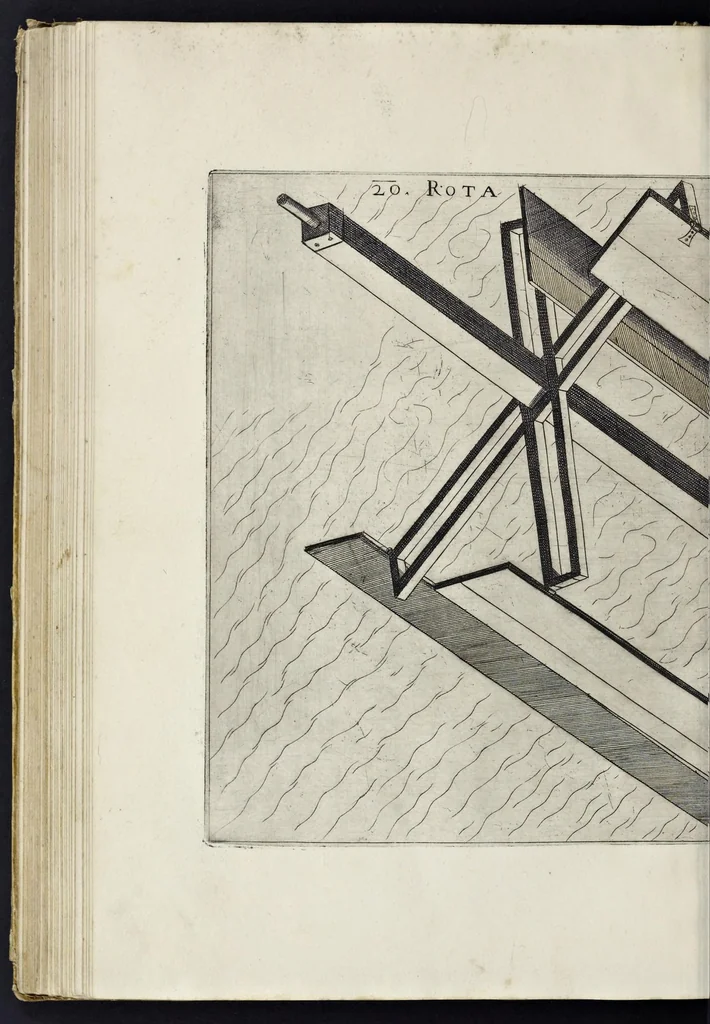 An illustration from Machinae novae Favsti Verantii siceni, 1595, leaf 143
