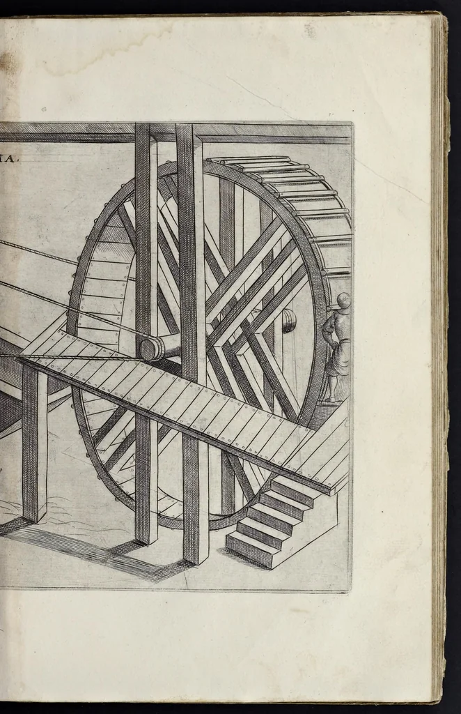 An illustration from Machinae novae Favsti Verantii siceni, 1595, leaf 160