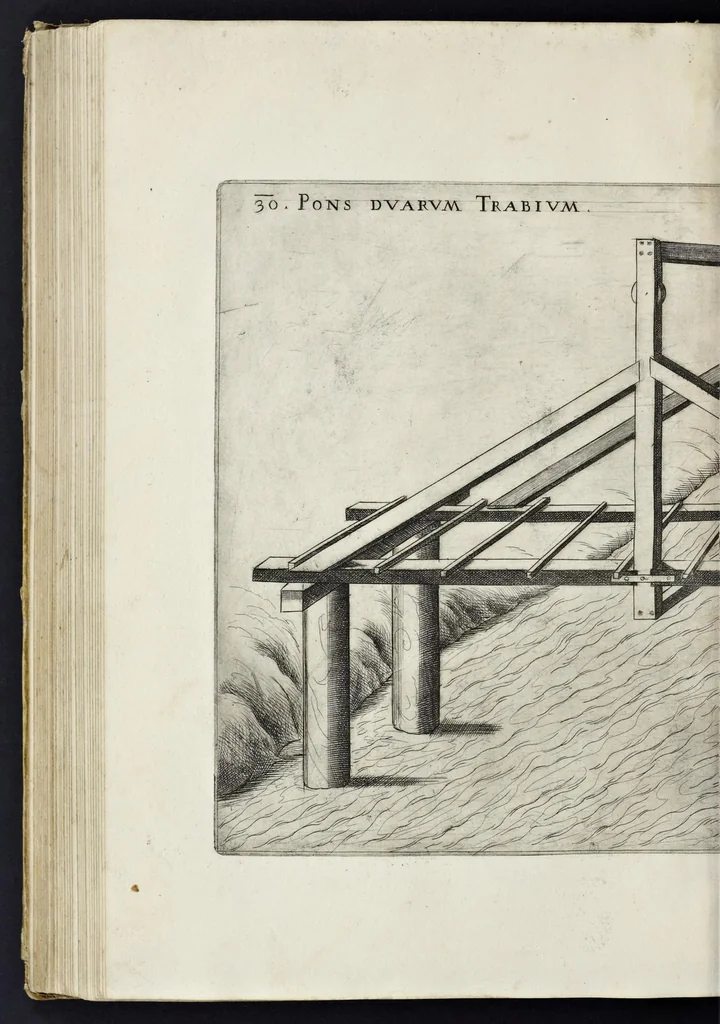 An illustration from Machinae novae Favsti Verantii siceni, 1595, leaf 183