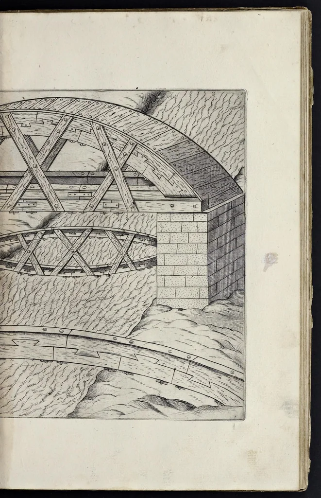An illustration from Machinae novae Favsti Verantii siceni, 1595, leaf 188