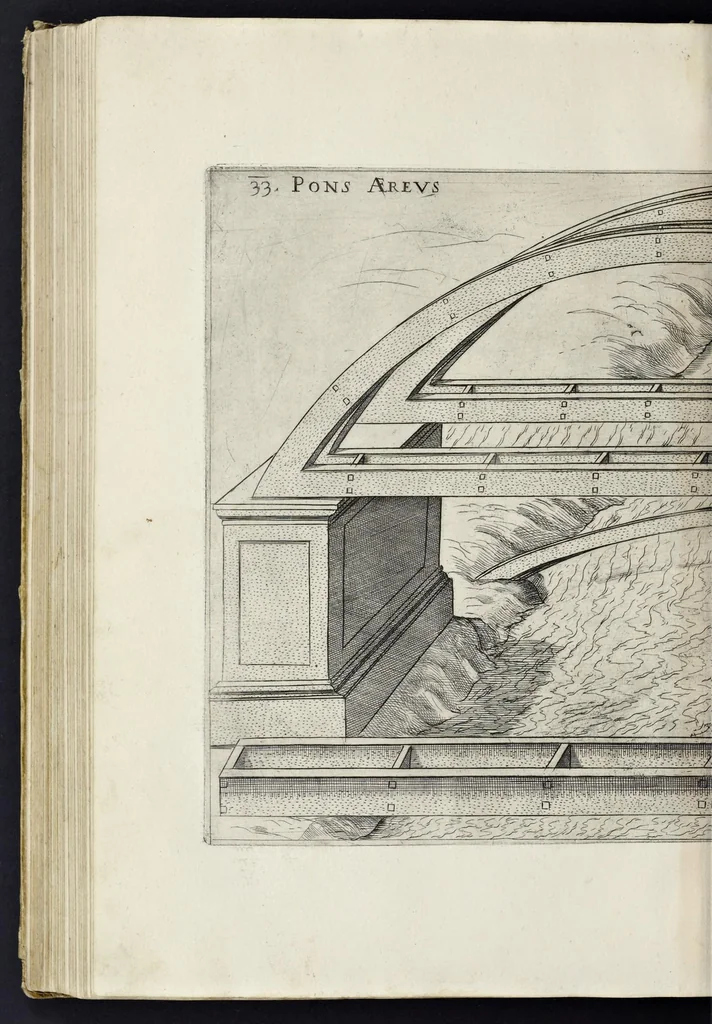 An illustration from Machinae novae Favsti Verantii siceni, 1595, leaf 195