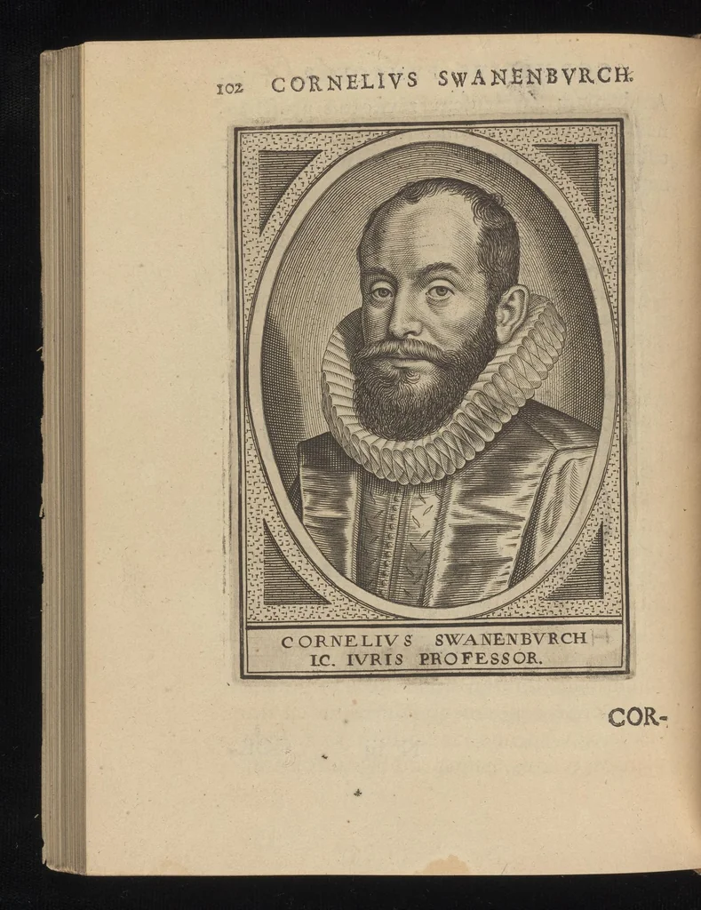 An illustration from Illustrium Hollandiae & VVestfrisiae ordinum alma Academia Leidensis, 1614, leaf 173