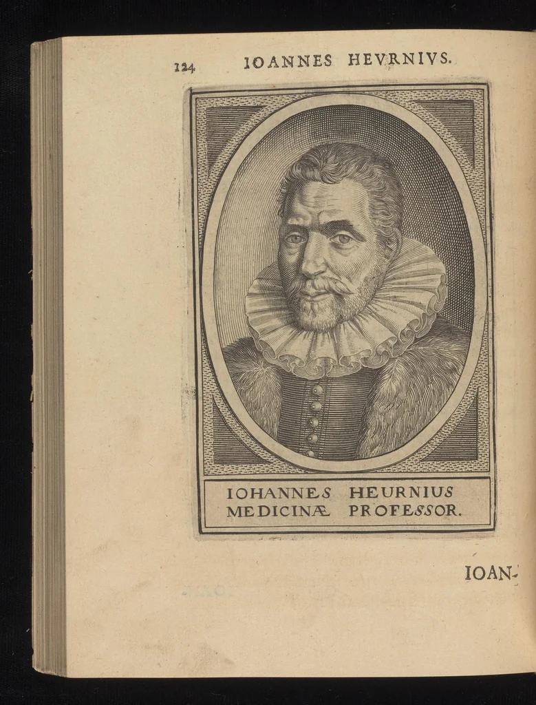 An illustration from Illustrium Hollandiae & VVestfrisiae ordinum alma Academia Leidensis, 1614, leaf 195