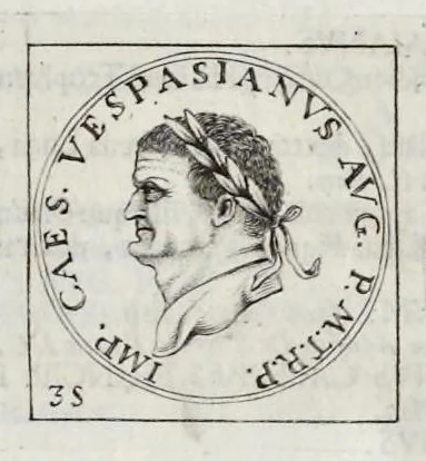 An illustration from Imperatorum Romanorum numismata a Pompeo Magno ad Heraclium ab Adolfo Occone olim congesta : nunc Augustorum iconibus, perpetuis historico-chronologicis notis, pluribusque additamentis illustrata, & aucta. Sac. Caesareae et Regiae Maiestati Inuictissimi, et Clementissimi Leopoldi Primi Optimi Maximi, Augustorum Augusti exhibita studio, et cura Francisci Mediobarbi Biragi S.R.I. comitis, & regiae ciuitatis Papiae decurionis, 1683, leaf 126