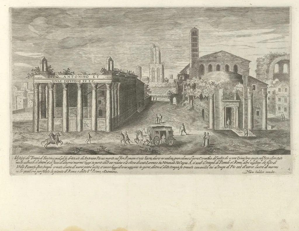 An illustration from Vestigi delle antichita di Roma, Tivoli, Pozzvolo et altri lvochi, 1606, leaf 12