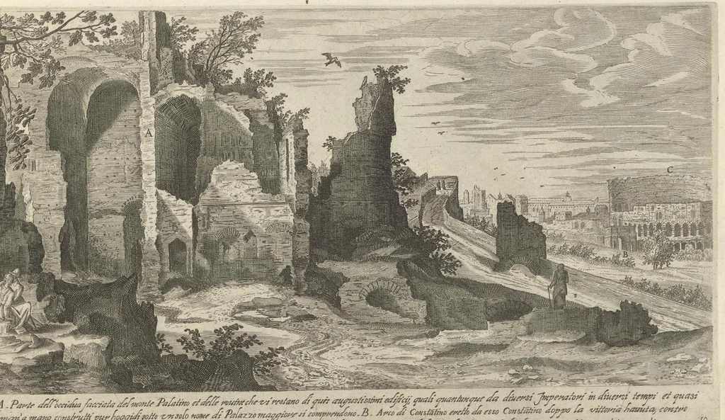 An illustration from Vestigi delle antichita di Roma, Tivoli, Pozzvolo et altri lvochi, 1606, leaf 24