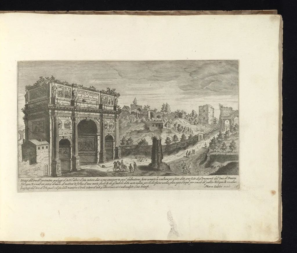 An illustration from Vestigi delle antichita di Roma, Tivoli, Pozzvolo et altri lvochi, 1606, leaf 34
