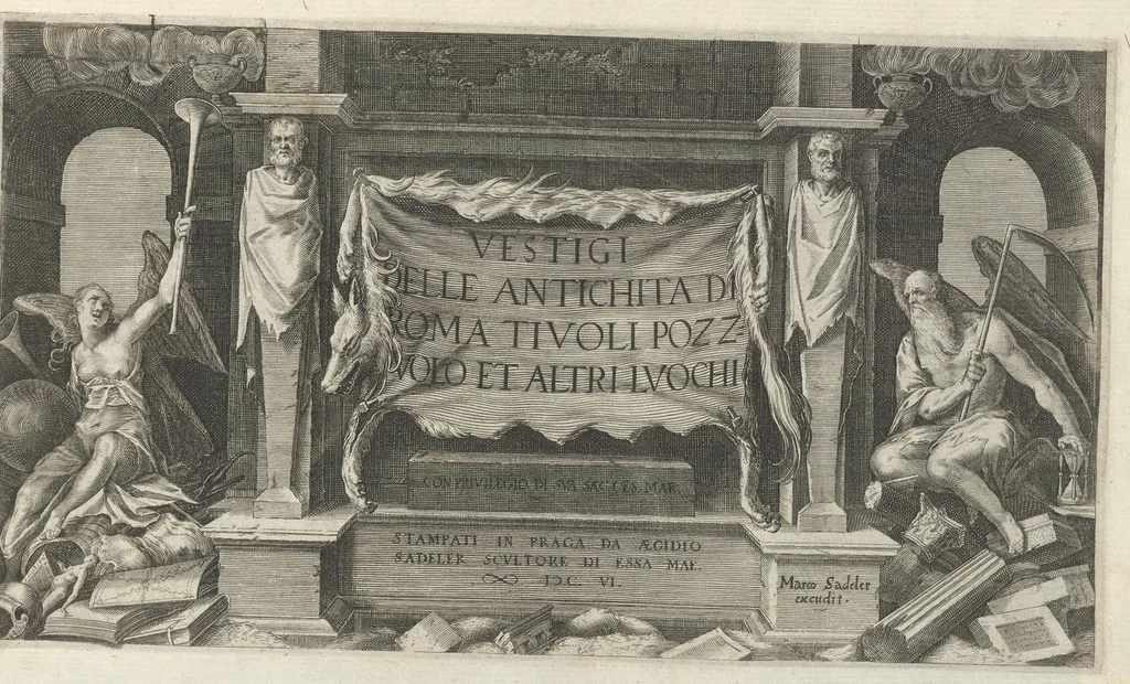 An illustration from Vestigi delle antichita di Roma, Tivoli, Pozzvolo et altri lvochi, 1606, leaf 4
