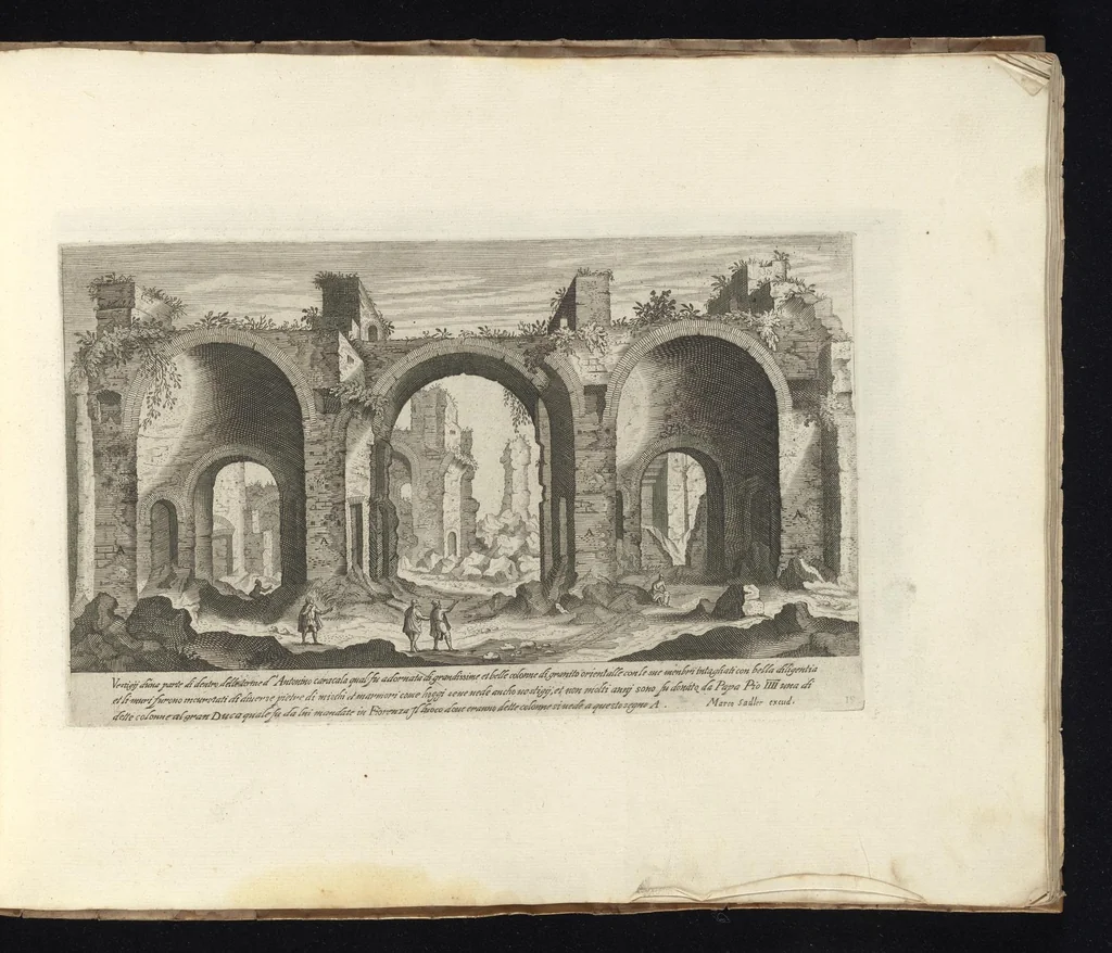 An illustration from Vestigi delle antichita di Roma, Tivoli, Pozzvolo et altri lvochi, 1606, leaf 42