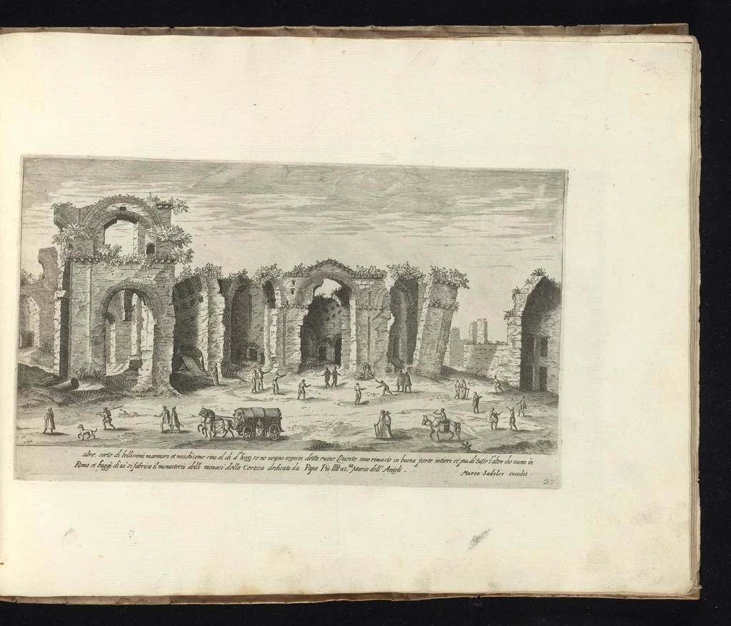 An illustration from Vestigi delle antichita di Roma, Tivoli, Pozzvolo et altri lvochi, 1606, leaf 58