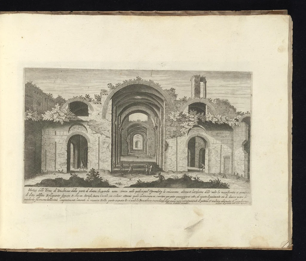 An illustration from Vestigi delle antichita di Roma, Tivoli, Pozzvolo et altri lvochi, 1606, leaf 60