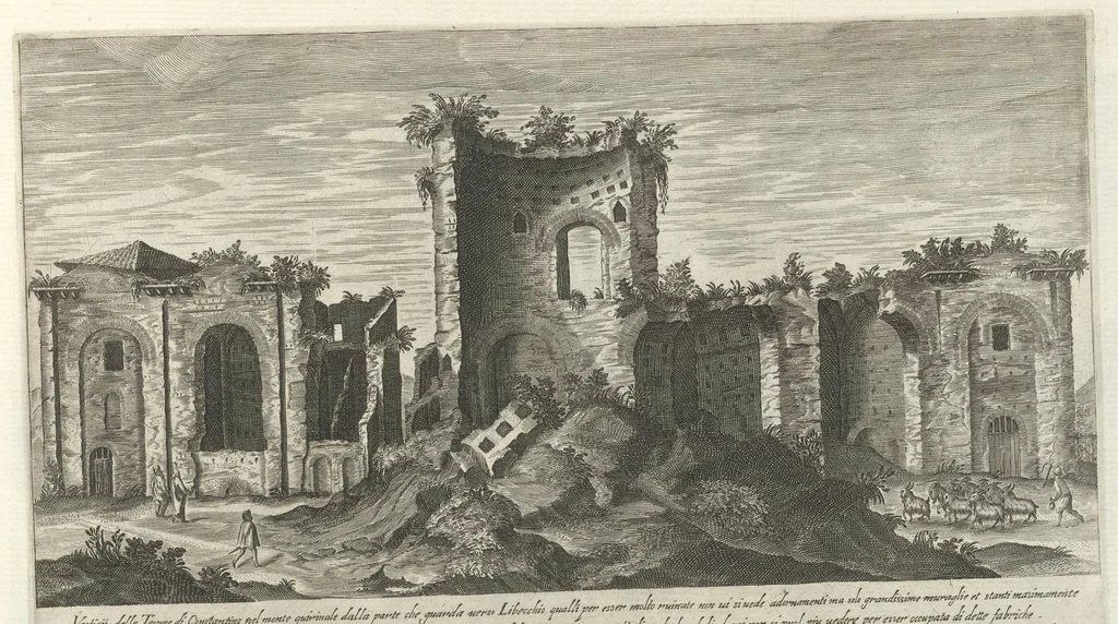 An illustration from Vestigi delle antichita di Roma, Tivoli, Pozzvolo et altri lvochi, 1606, leaf 64
