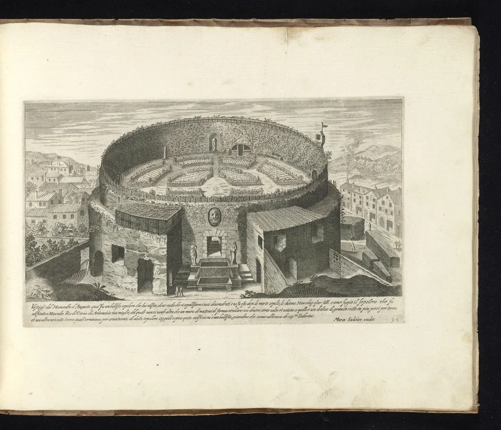 An illustration from Vestigi delle antichita di Roma, Tivoli, Pozzvolo et altri lvochi, 1606, leaf 72