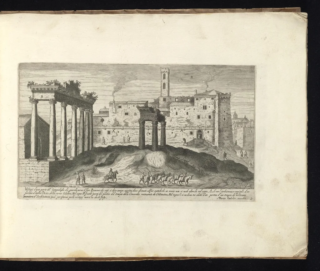 An illustration from Vestigi delle antichita di Roma, Tivoli, Pozzvolo et altri lvochi, 1606, leaf 8