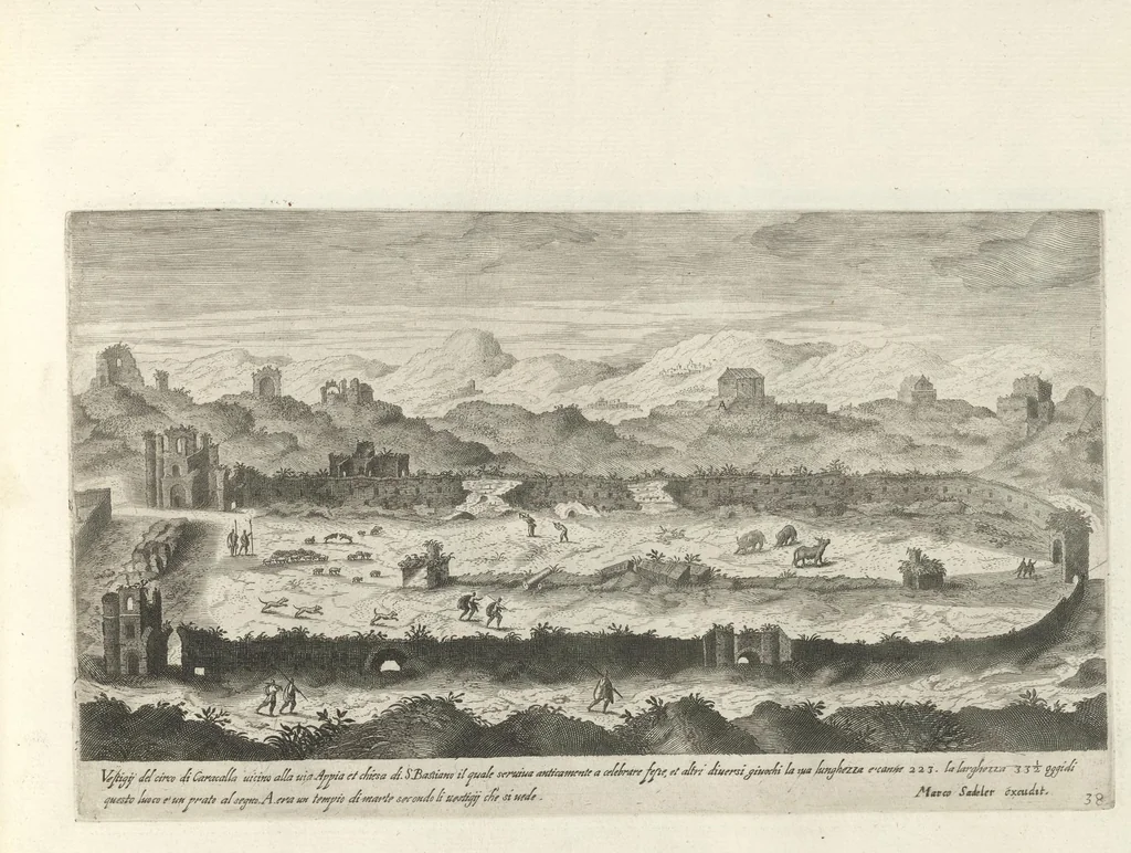 An illustration from Vestigi delle antichita di Roma, Tivoli, Pozzvolo et altri lvochi, 1606, leaf 80