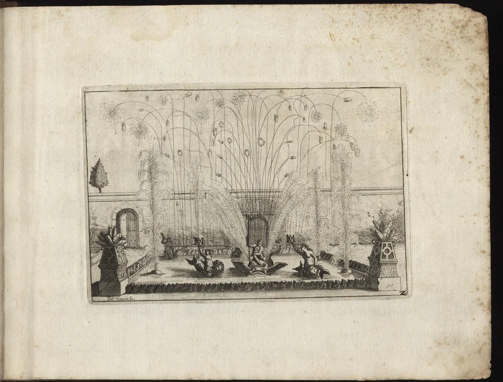 An illustration from Dem durchleichtigisten Fürsten vnd Herrn Herrn Maximilian Emmanuel in Ober- vnd Nidern Baijrn, auch der Obern Pfaltz Herzoge[n], Pfaltzgrafen beij Rhein, dess Heil. Röm. Reichs Ertztruchsess und Churfürsten, Landgraffen zu Leichtenberg &c, 1685, leaf 14