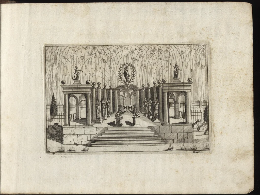 An illustration from Dem durchleichtigisten Fürsten vnd Herrn Herrn Maximilian Emmanuel in Ober- vnd Nidern Baijrn, auch der Obern Pfaltz Herzoge[n], Pfaltzgrafen beij Rhein, dess Heil. Röm. Reichs Ertztruchsess und Churfürsten, Landgraffen zu Leichtenberg &c, 1685, leaf 22