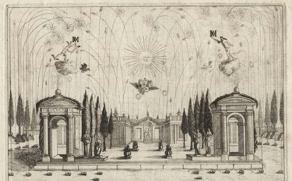 An illustration from Dem durchleichtigisten Fürsten vnd Herrn Herrn Maximilian Emmanuel in Ober- vnd Nidern Baijrn, auch der Obern Pfaltz Herzoge[n], Pfaltzgrafen beij Rhein, dess Heil. Röm. Reichs Ertztruchsess und Churfürsten, Landgraffen zu Leichtenberg &c, 1685, leaf 30