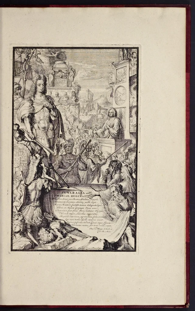An illustration from Funeralia Mariae II. : Britanniarum D.G. reginae, Guilielmi III. augustae conjugis, 1695, leaf 6