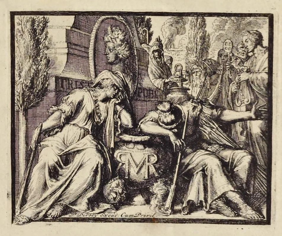 An illustration from Funeralia Mariae II. : Britanniarum D.G. reginae, Guilielmi III. augustae conjugis, 1695, leaf 8