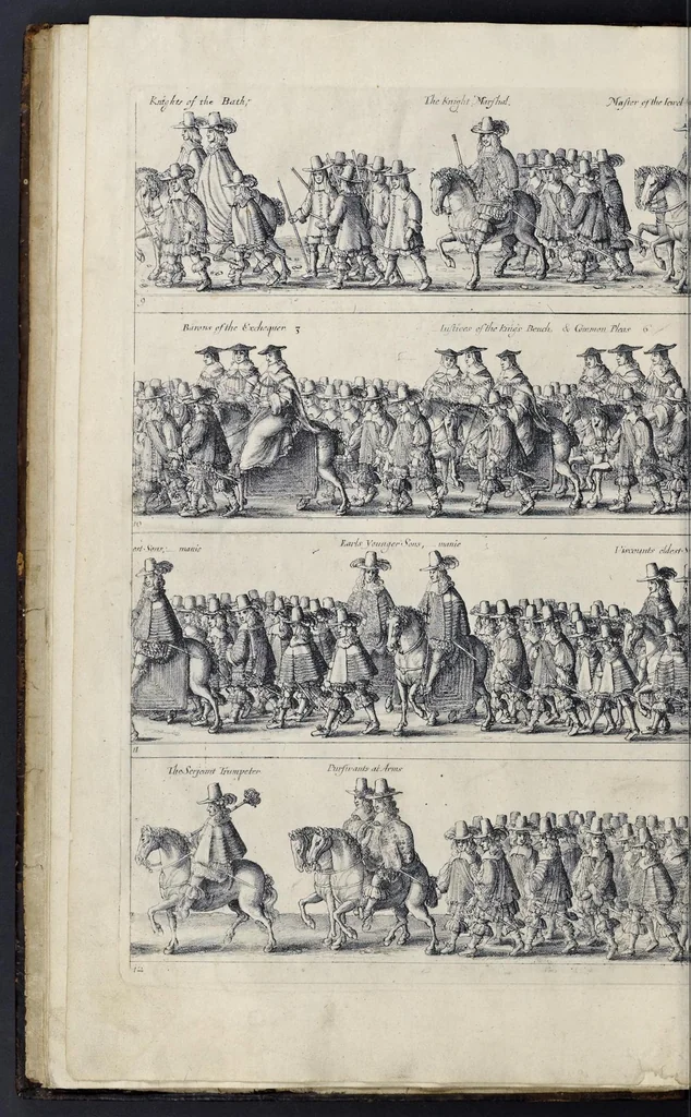 An illustration from The entertainment of his most excellent majestie Charles II, in his passage through the city of London to his coronation : containing an exact account of the whole solemnity, the triumphal arches, and cavalcade delineated in sculpture ; the speeches and impresses illustrated from antiquity : to these is added a brief narrative of His Majestie's solemn coronation : with his magnificent proceedings, and royal feast in Westminster-Hall, 1662, leaf 19