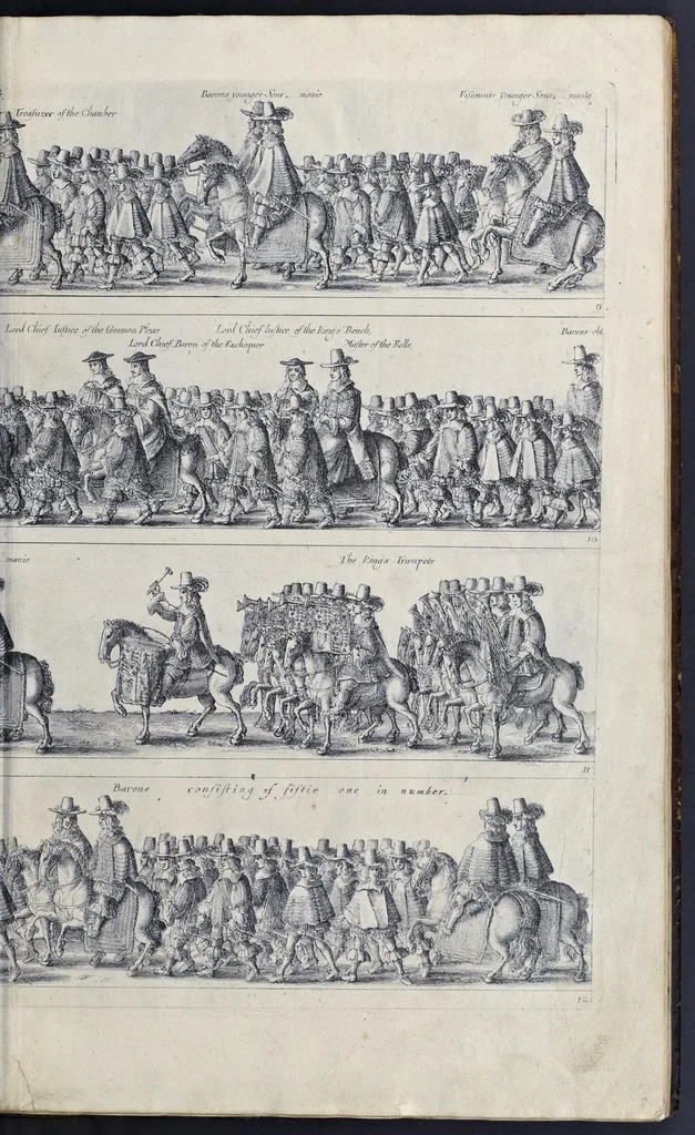 An illustration from The entertainment of his most excellent majestie Charles II, in his passage through the city of London to his coronation : containing an exact account of the whole solemnity, the triumphal arches, and cavalcade delineated in sculpture ; the speeches and impresses illustrated from antiquity : to these is added a brief narrative of His Majestie's solemn coronation : with his magnificent proceedings, and royal feast in Westminster-Hall, 1662, leaf 20