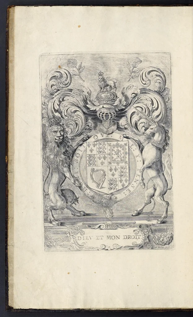 An illustration from The entertainment of his most excellent majestie Charles II, in his passage through the city of London to his coronation : containing an exact account of the whole solemnity, the triumphal arches, and cavalcade delineated in sculpture ; the speeches and impresses illustrated from antiquity : to these is added a brief narrative of His Majestie's solemn coronation : with his magnificent proceedings, and royal feast in Westminster-Hall, 1662, leaf 5