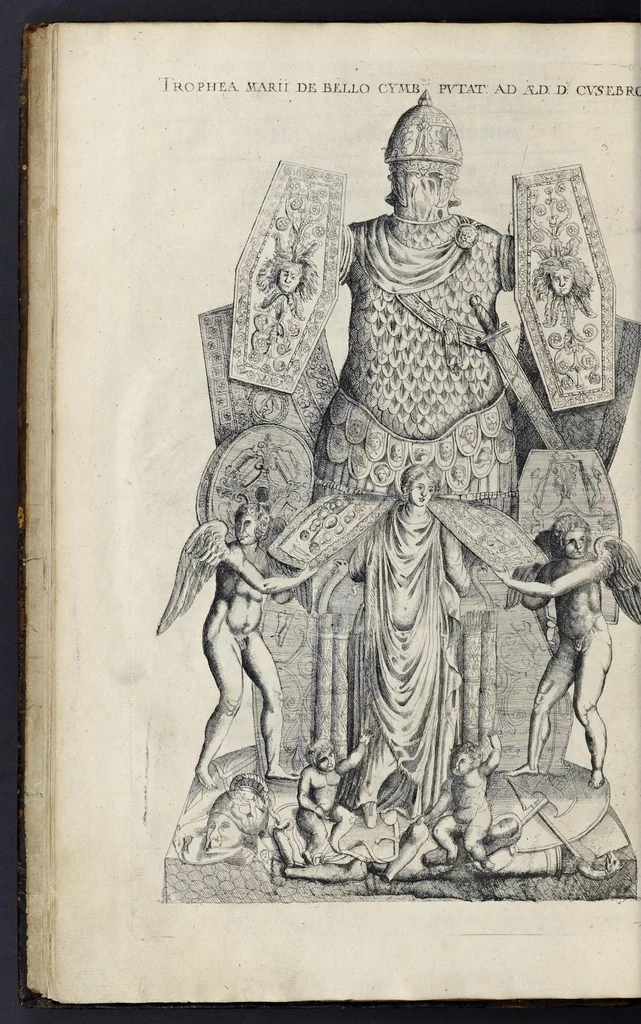 An illustration from The entertainment of his most excellent majestie Charles II, in his passage through the city of London to his coronation : containing an exact account of the whole solemnity, the triumphal arches, and cavalcade delineated in sculpture ; the speeches and impresses illustrated from antiquity : to these is added a brief narrative of His Majestie's solemn coronation : with his magnificent proceedings, and royal feast in Westminster-Hall, 1662, leaf 57