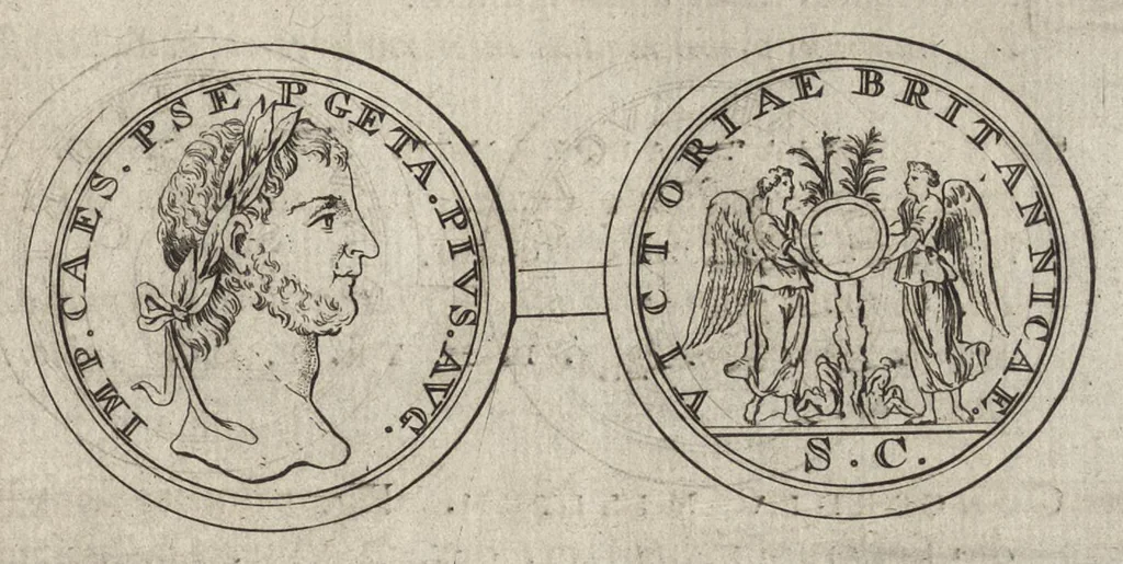 An illustration from Numismata imperatorum romanorum praestantiora a Julio Caesare ad Postumum et tyrannos, 1694, leaf 148