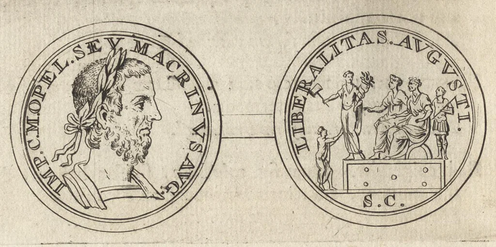 An illustration from Numismata imperatorum romanorum praestantiora a Julio Caesare ad Postumum et tyrannos, 1694, leaf 153