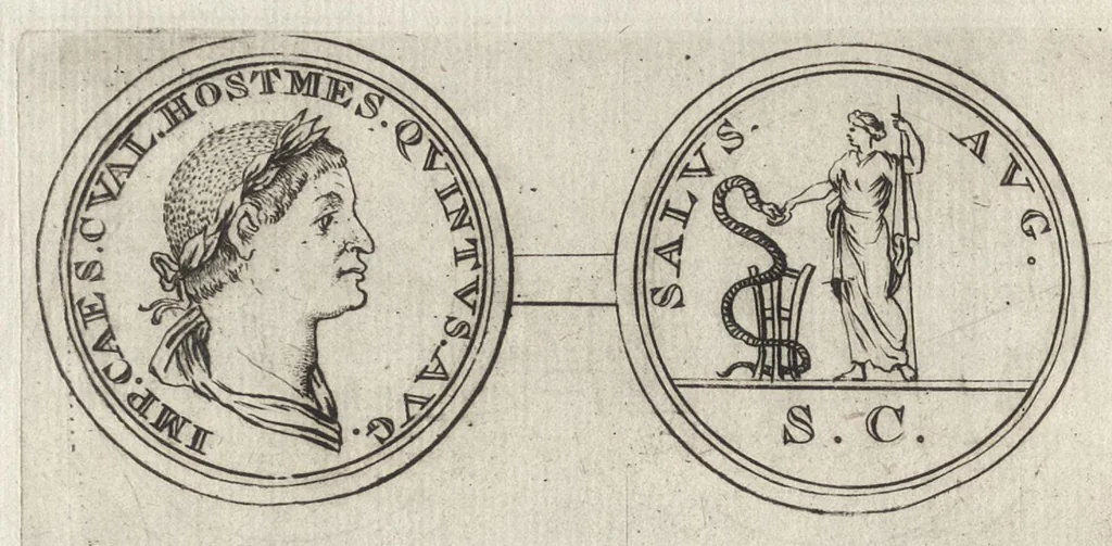 An illustration from Numismata imperatorum romanorum praestantiora a Julio Caesare ad Postumum et tyrannos, 1694, leaf 193